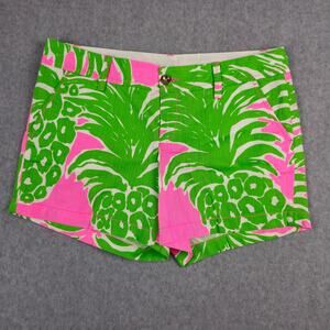 Lilly Pulitzer Pink and Green Pineapple Print Shorts